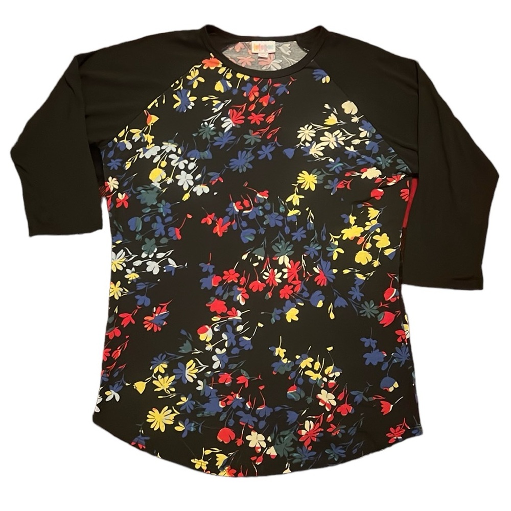 🌻 LuLaRoe Randy Floral Baseball 3/4 Sleeve Tee